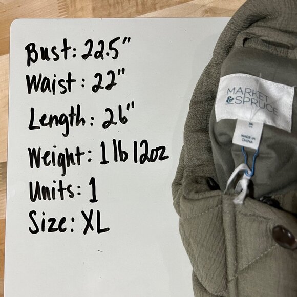 Market & Spruce Quilted Field Jacket Olive Green Size XL NWT - Picture 11 of 11